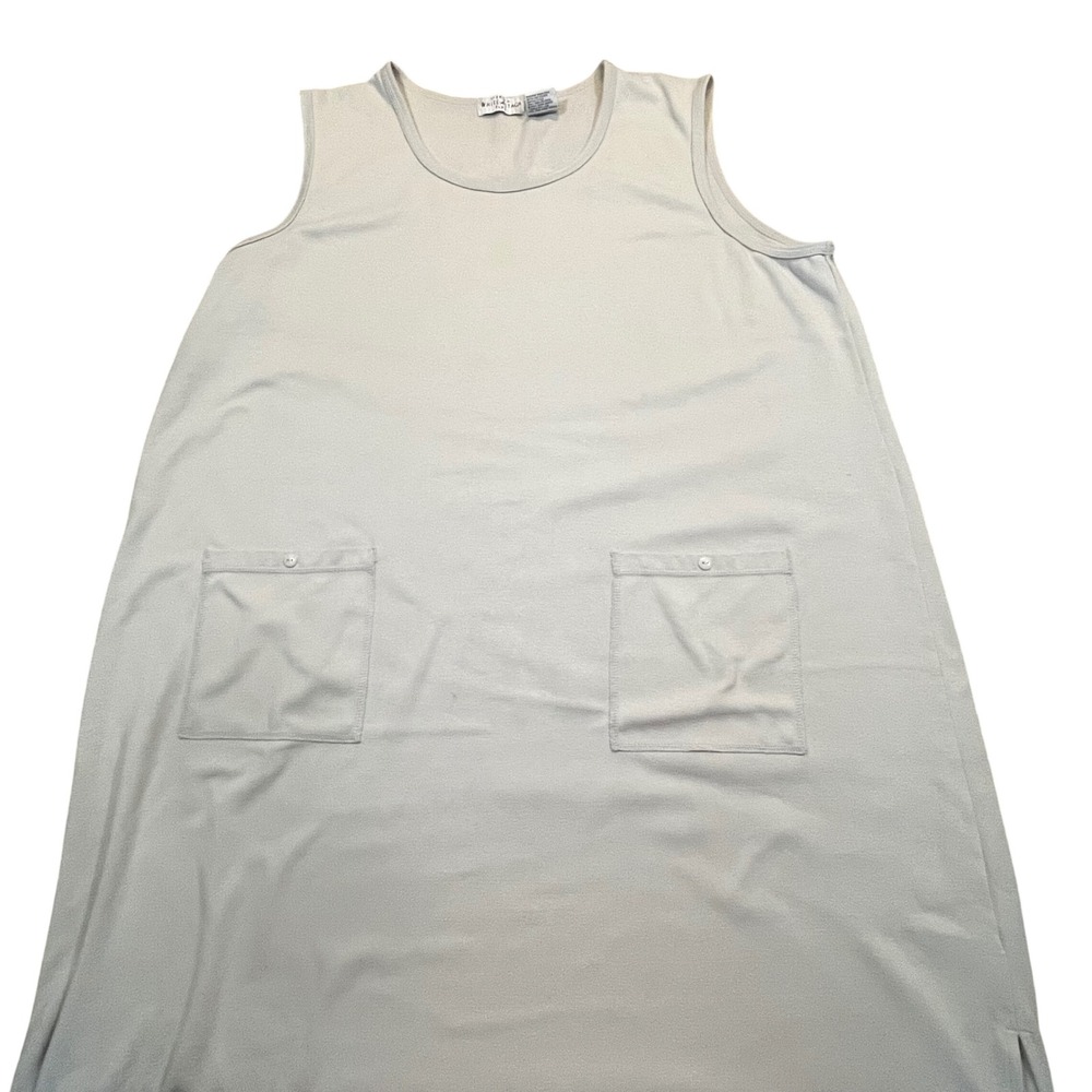 White Stag Plus Womens 22W 24W Stone Beige Sleeveless Knit Pocket Dress